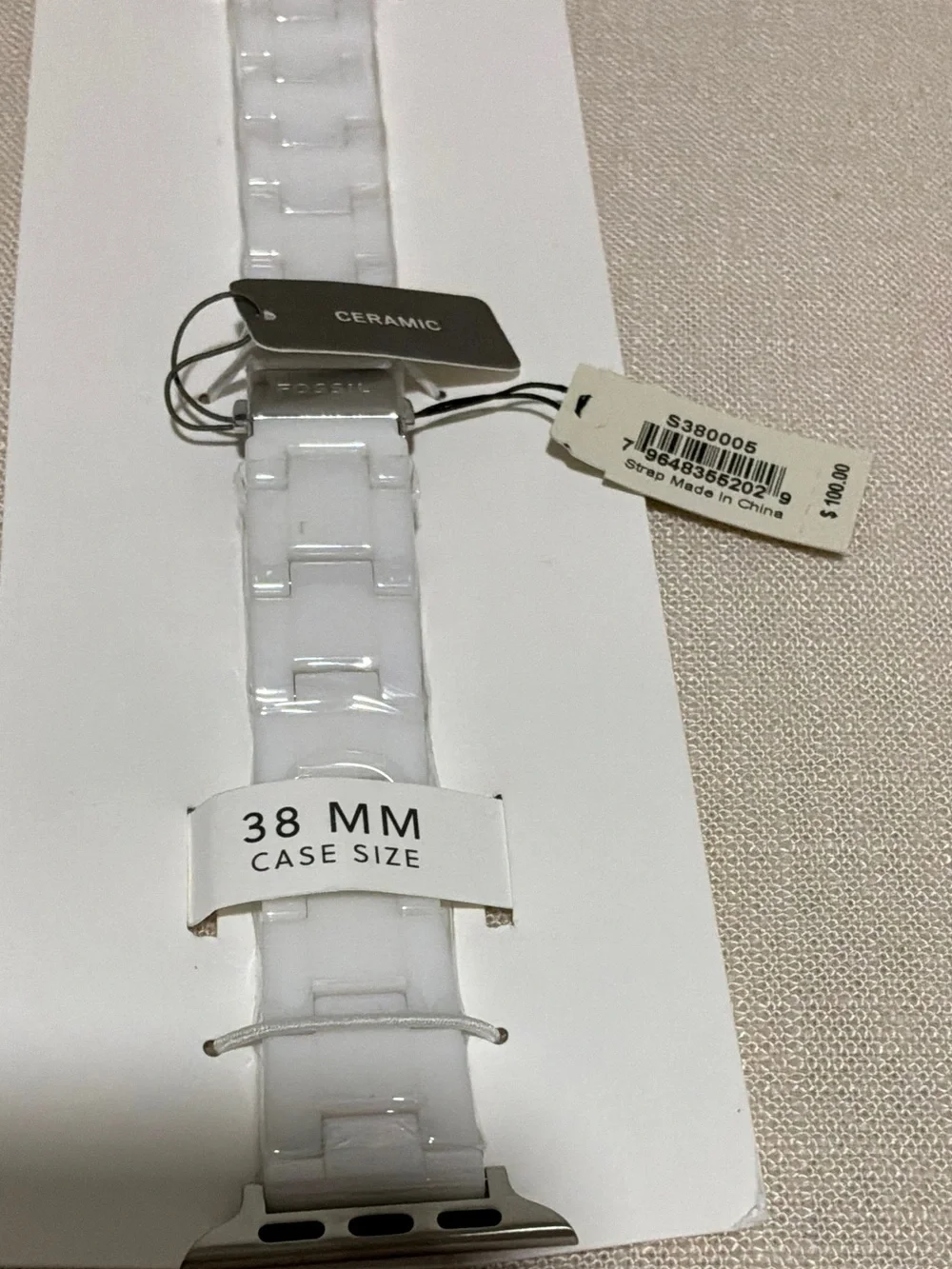 Fossil Ceramic White 38mm Watch Band for Smartwatches